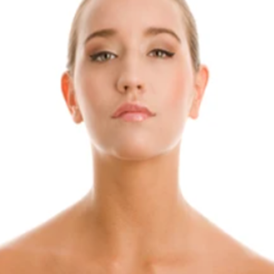 A close-up image of a person's neck, which is the target area for the laser hair removal service.
